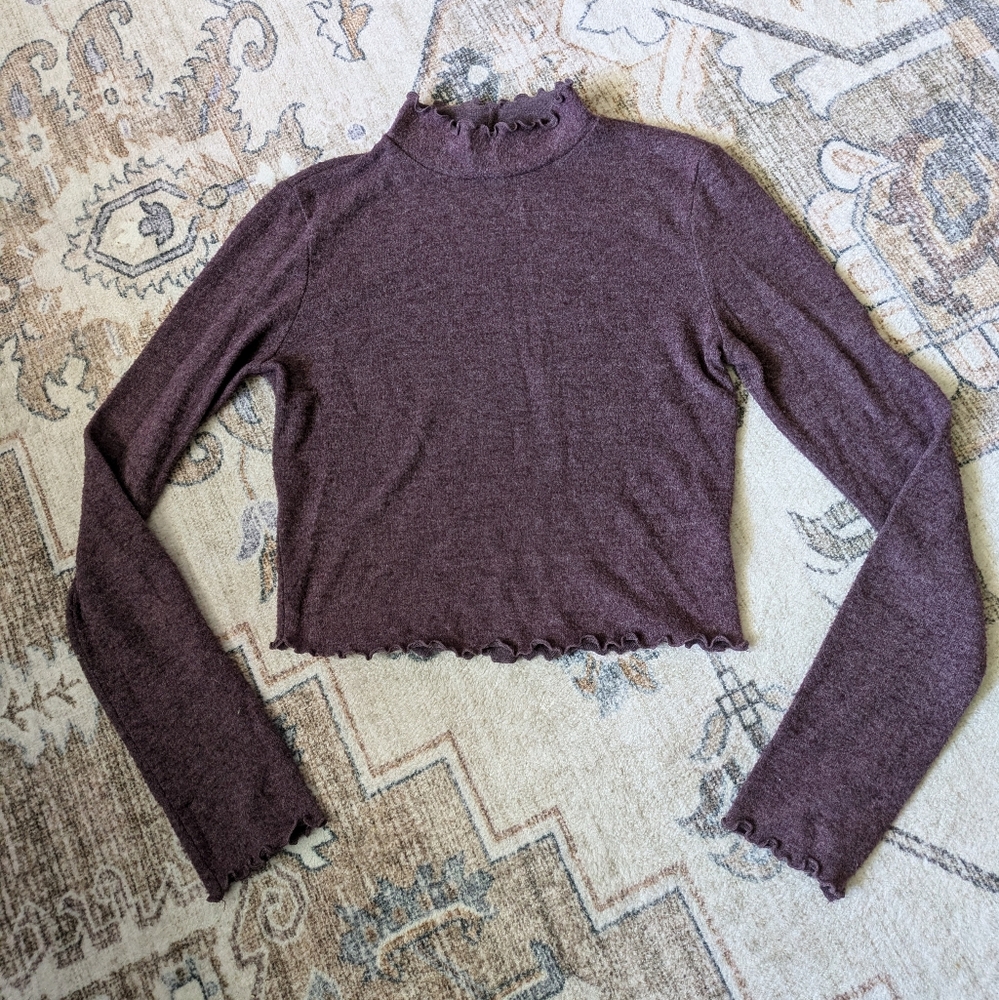 Urban Outfitters Out From Under Lettuce Trim Mock Neck Top